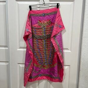 Hermes Paris Silk Scarf Branderbourgs Fuchsia Pink Designer Vintage Accessory‎